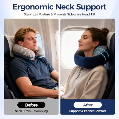 Almohada de espuma viscoelástica para cuello y viaje miniatura 5