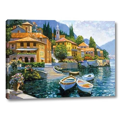 Lake Como Landing by Howard Behrens - 11" x 16" Canvas Art Print Gallery Wrapped - Ready to Hang