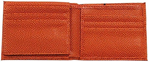 Basketball Leather Men's Wallet - Made from Actual Ball Material - BiFold Design with Card and ID slots - Orange3
