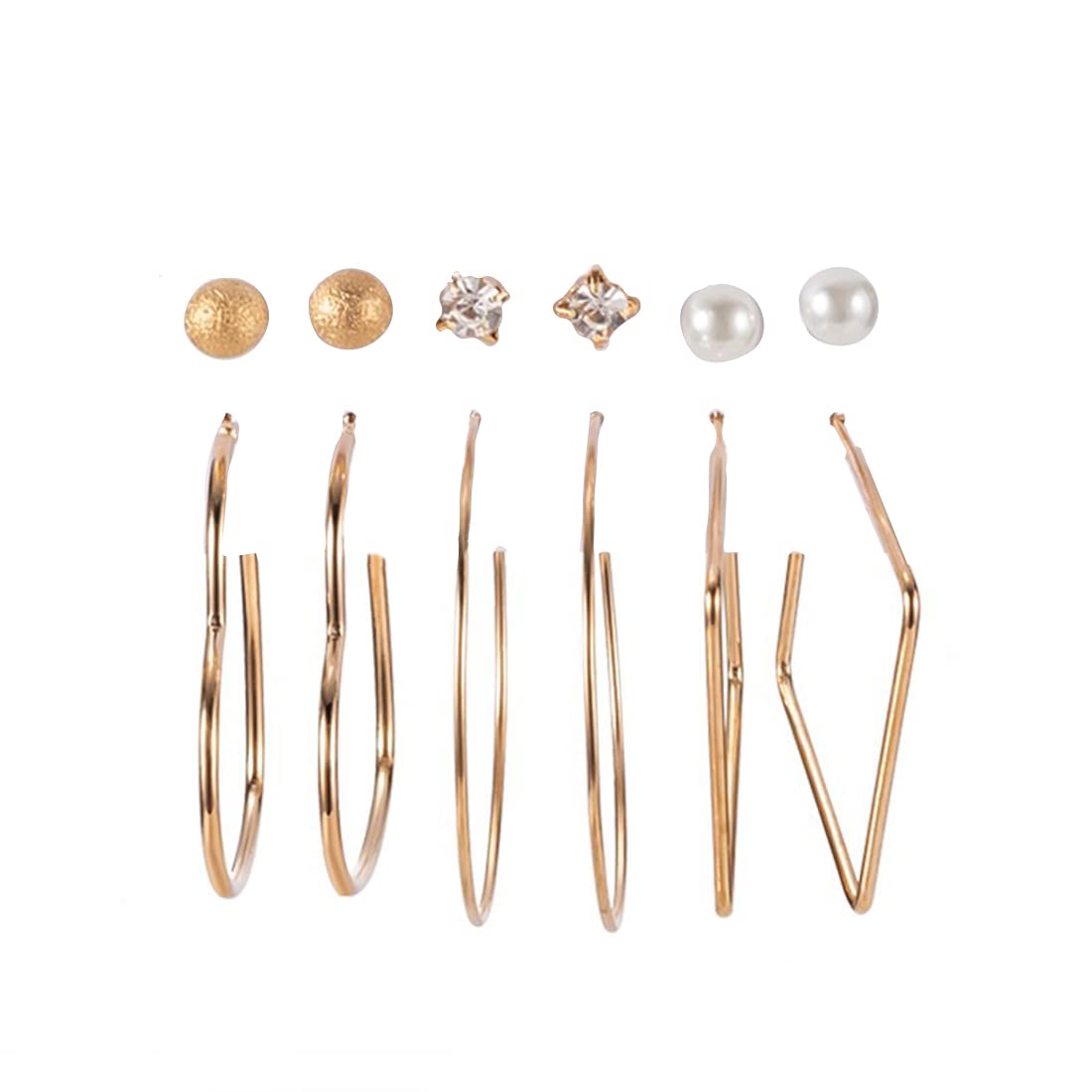 Jewels Galaxy Jewellery For Women Gold Plated Studs and Hoops Earrings Combo of 6 Pairs (JG-PC-ERGE-8674) (B0B949VG6H) Amazon Price History, Amazon Price Tracker