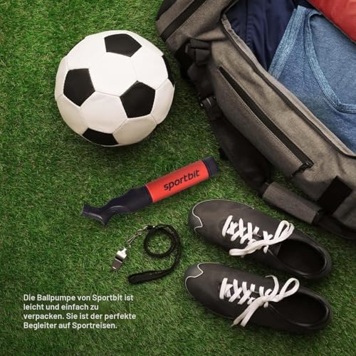 SPORTBIT Ballpumpe mit 5 Nadeln Set - Handpumpensystem zum Aufpumpen - Passt für jeden Sportball Volleyball Basketball Fußball Gymnastik… – Ansicht 6