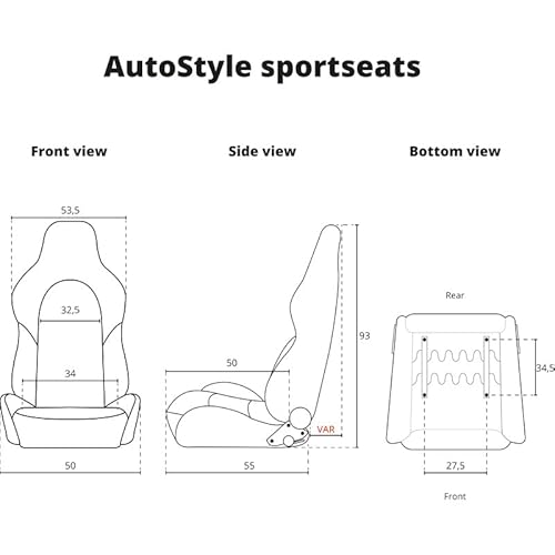 AUTO-STYLE Sportsitze 'VGR' - Schwarz Stoff + Stoff in Rot Karomuster + Rote Naten - Doppelseitig Verstellbare Rückenlehne - inkl. Laufschienen
