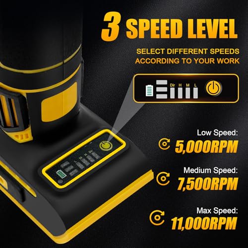 Image of Cordless Die Grinder Compatible with DEWALT 20V Max Battery, 1 /4 inch Precision Chuck, 11000 RPM Brushless Motor for Rust Removal, Grinding, Polishing, Deburring (No Battery)