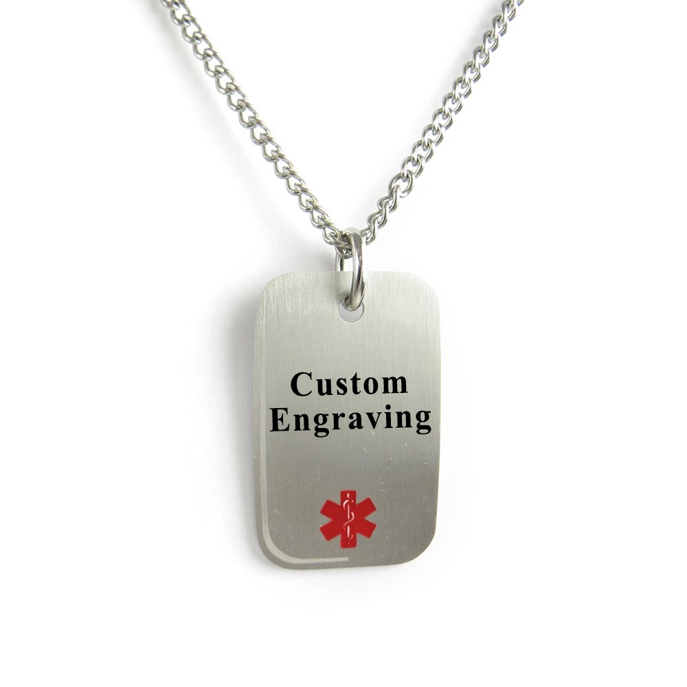 My Identity Doctor Custom Engraved Medical Alert Dog Tag 316L Steel Light-Weight