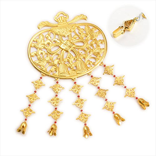 仏縁堂ブランド:仏具【御本尊飾り 荘厳具:華鬘(けまん) サイズ2.5寸 透かし】 吊り下げ金具付 大型仏壇・唐木仏壇・金仏壇・仏具