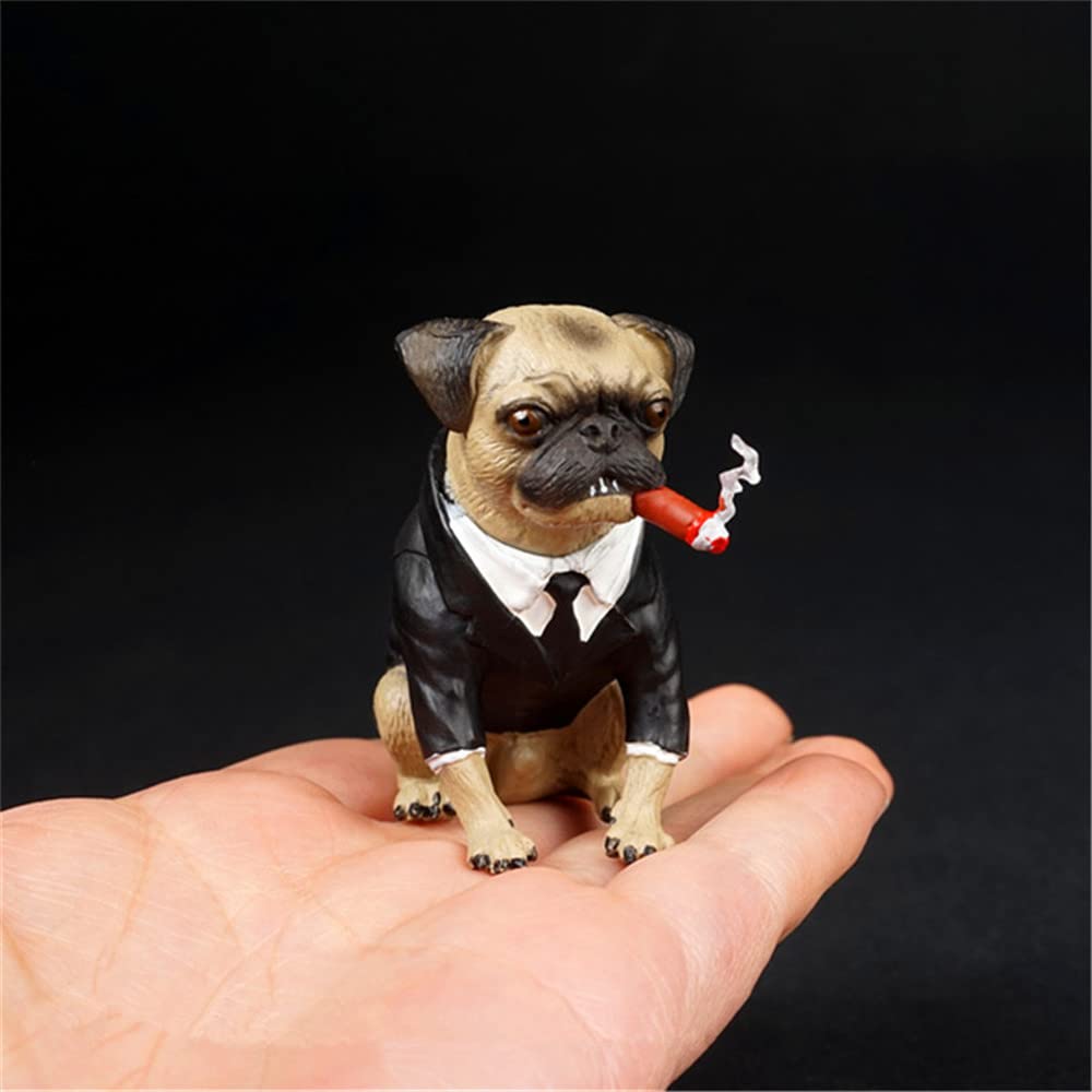 Fremego1/6 Scale Puppy Cigar Dog Animal Simulation Model Scene Props Accessory for 12inch Action Figure