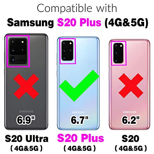 Furill Wallet Case for Samsung Galaxy S20 Plus S20+ 5G with Wrist Strap Crossbody Shoulder Strap Stand Leather Phone Cover with 9+ Card Slots Zipper Purse S20+5G S20plus 20S + S2O S 20 20+ G5 Red - image 2