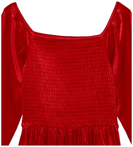 Speechless Girls' Long Sleeve Smocked Bodice Velvet Dress2