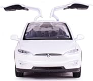 Toy Car Model X, Pull Back Car Toys Alloy Vehicles with Lights and Sound 1:32 Scale Model Car (White)