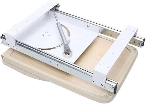 Miniatura 7 de Tabla de planchar plegable de 12 x 32 pulgadas, tabla de planchar oculta retráctil, estación de planchado en armario para apartamento y habitación