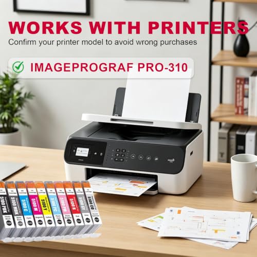 Image of PFI-5100 Ink Cartridge for PFI5100 Ink Tank Use for ImagePROGRAF PRO-310 Printers (10 Pack)