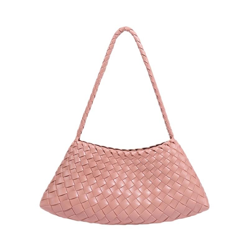 Bolso bandolera de poliuretano tejido vintage para mujer