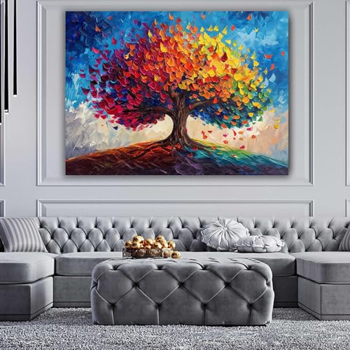 Impression toile intissée arbres abstraits art mural chic