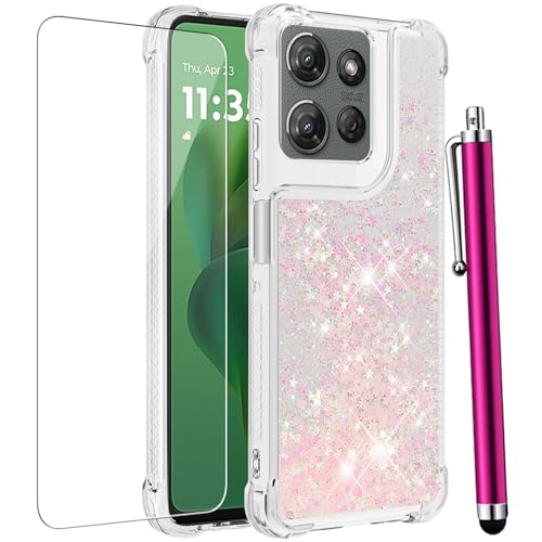 Coque Motorola Moto G Stylus 5G 2026 rose avec film écran, cadeau parfait pour fille et femme