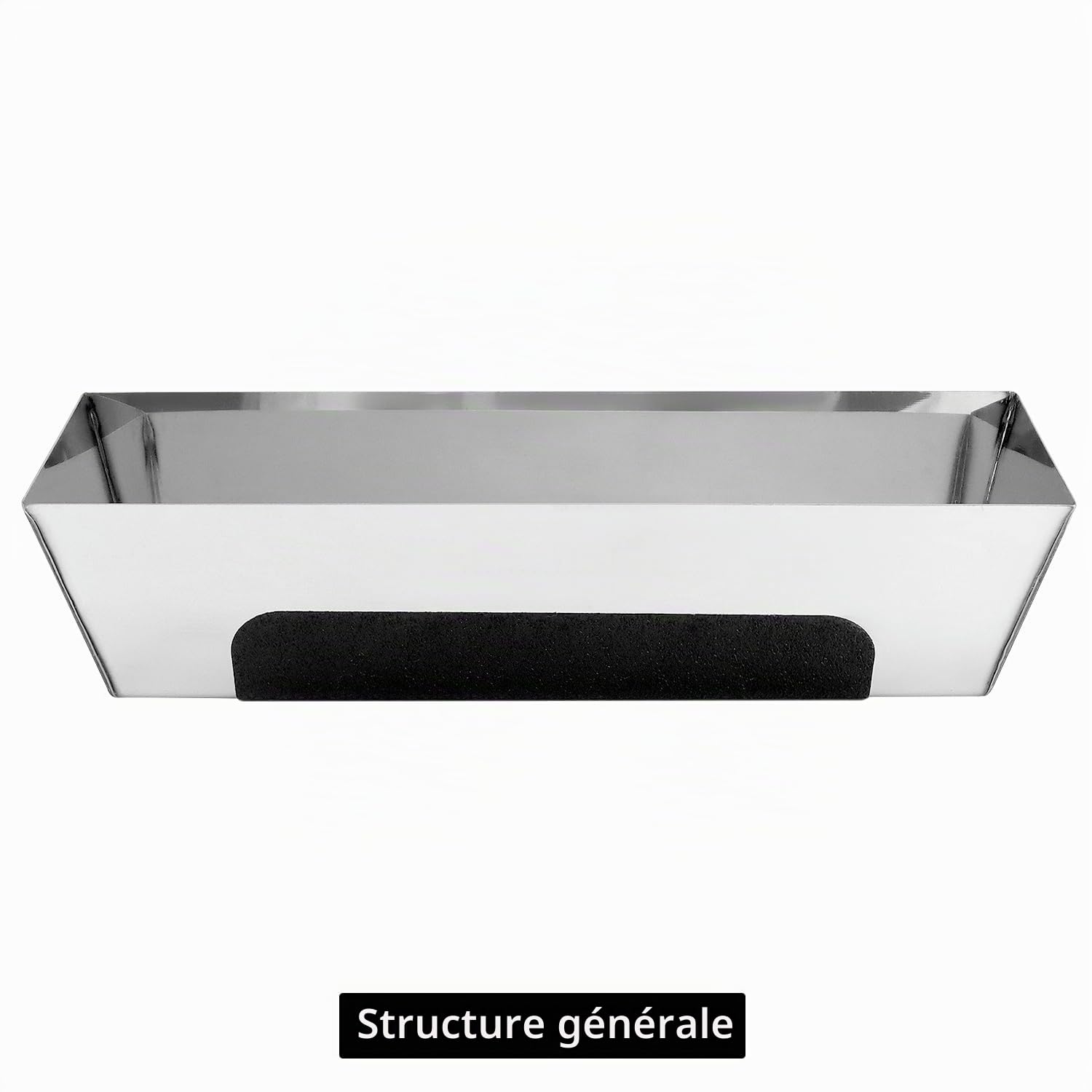 QWORK® bac à enduit rectangulaire en inox 30.5 cm, robuste, avec patin antidérapant