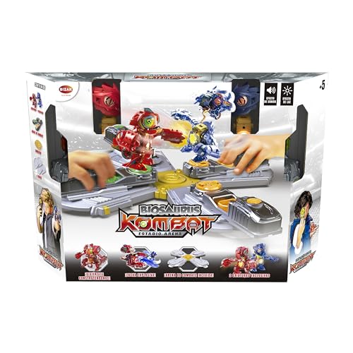 Bizak Biosaurus Kombat Estadio Arena Kombat, descubre y construye las 2criaturas electrónicas de 9cm con las 20piezas incluidas,con luces y sonidos,arena de combate para una pelea de hasta 4 jugadores