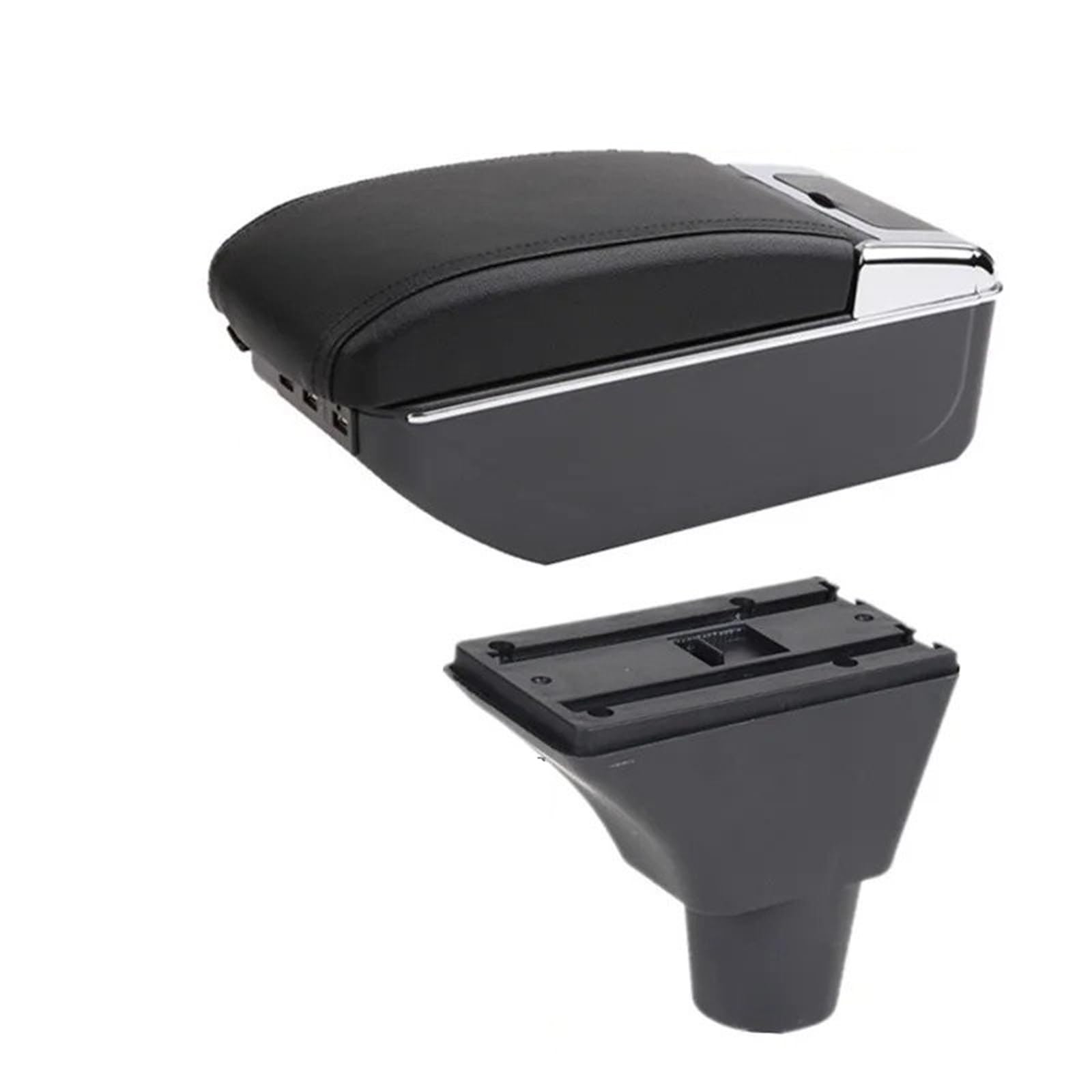 Hguvsjd Armrest Box For Sandero For Stepway For Logan 2 Armrest Storage Box Retrofit Accessories Car Armrests(D black line 7USB)