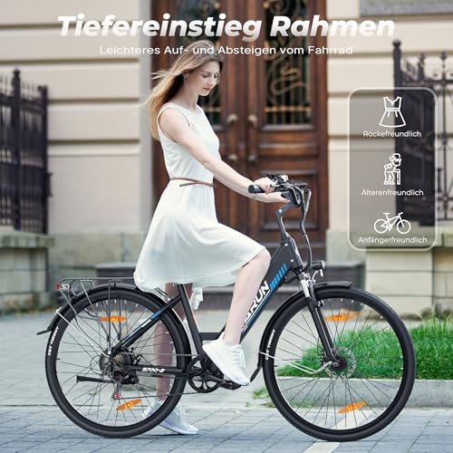 VARUN E Bike, 28 Zoll E-Bike Herren Damen mit 48V 499.2 Wh Akku, Bis zu 100 KM, 250W 55Nm Motor, Elektrofahrrad E-Fahrrad mit 7-Gang, 5 Modi, Tempomat Modus, City Ebike für Pendeln, Trekking – Bild 6