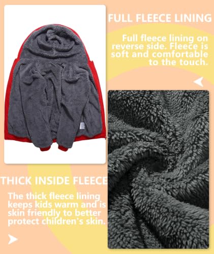 Image of V VALANCH Boys Hoodie Zip Up Fleece Lined Jacket Warm Sherpa Hooded Sweatshirts for Boys Girls 6-15 Years