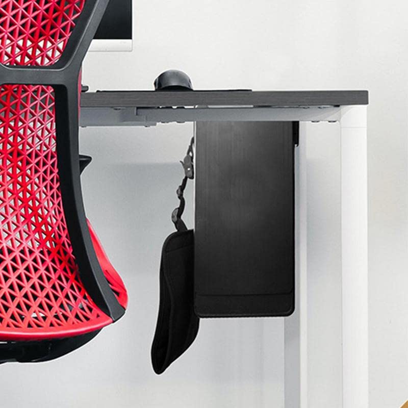 GRFIT CPU Stand Under Desk CPU Holder Mount Wall Mount Desktop PC Tower Stand, adjustable straps, sturdy metal, black miniatura 7