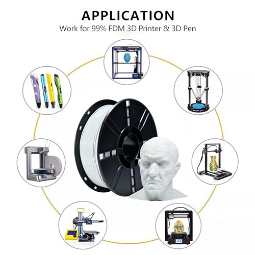 Image of iBOSS 3D PLA+ Filament 1.75mm 1Kg Marble, 1.75MM 3D Filament, 3D Printer Filament PLA Pro Tougher and Stronger, Dimensional Accuracy + /- 0.02mm Fits for Most FDM 3D Printers(Marble White)