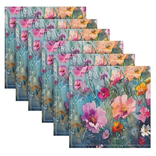 Servilletas de Tela Coloridas Flor Pack de 6 20 x 20 pulg miniatura 1