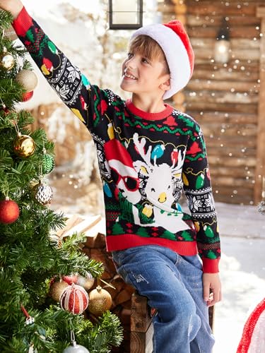 BesserBay Kid's Christmas Ugly Sweater Xmas Knitted Sweatshirt 4-14 Years4