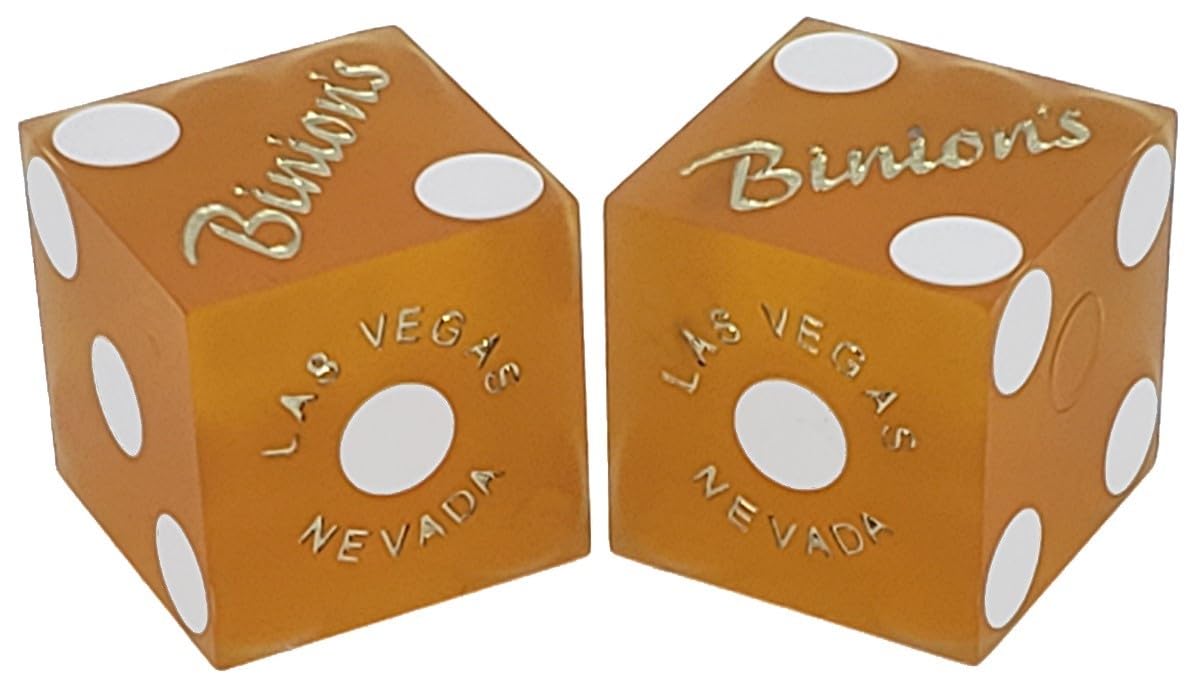 Authentic Las Vegas Casino Table-Played Craps Dice Pair Matching Serial Numbers