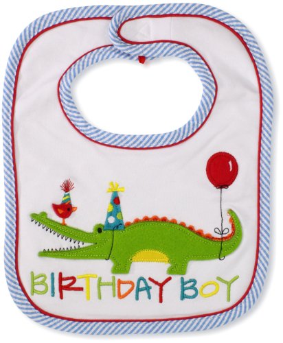 Mud Pie Baby Infant Birthday Boy Alligator Bib, 0-12 Months