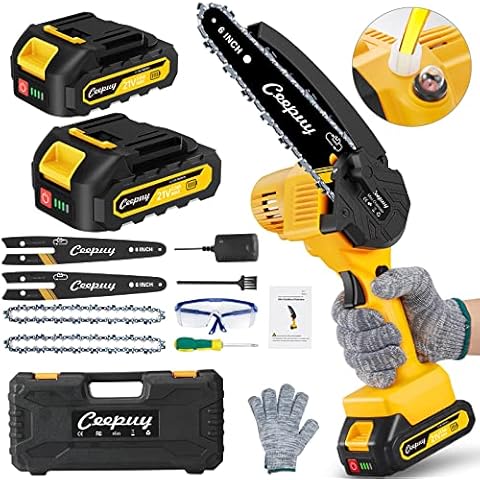 CEEPUY Mini Kettensäge mit Akku - 6 Zoll Akku Kettensäge 4000 mAh Akku Mini-Kettensäge Cover