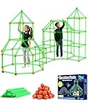 Tiny Land Fort Building Kit for Kids 130Pcs Creative Fort Toy for 5,6,7,8 Years Old Boy & Girls-STEM Building Toys DIY Castles Play Tent Tower Indoor & Outdoor