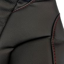 Clazzio 2016-2023 Toyota Tacoma Manual Driver seat Front only Black with Red Stitching Leather Seat Cover