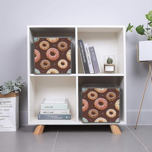 Organiseur de rangement pliable marron et bacs empilables en tissu