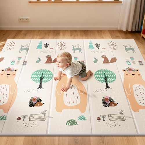 UANLAUO Baby Play Mat,79"x 71" Large Mat for Floor,Reversible Flo...