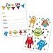 Cute Monster Birthday Party Invitations for Kids - (20 Count with Envelopes) - First Birthday Invites for Boys and Girls - Monster Party Supplies