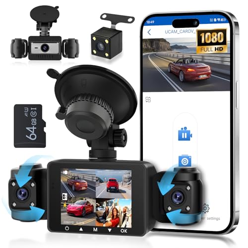 Dashcam 4 canales Hodozzy de 360°: protección completa frontal, trasera y lateral de coche