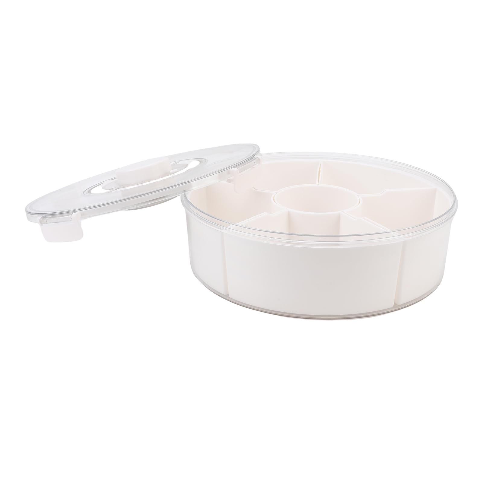 Jenngaoo Scatola Portasnack Sottovuoto, Vassoio Divisorio Ermetico con Coperchio 6 Scomparti Rimovibili per Frutta Noci Snack Intrattenimento Feste Picnic Famiglia Dimensioni 32.5x