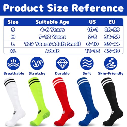 Image of Olreco Kids Soccer Socks Youth Baseball Socks Men Women Softball Sock for Girls Boys Football Sock Men Team Sports Accessory