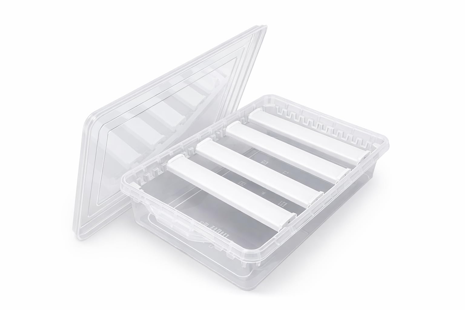 Brilora 4 Rod Adjustable Bangle Organizer, Transparent Plastic Storage Box for Women, Chudi Box and Jewellery Organizer for Home Use (1)