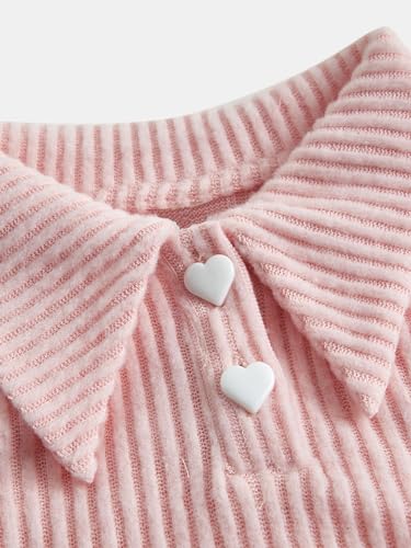 Floerns Girl's Ribbed Knit Crop Tank Top Button Front Collared Neck Sleeveless Cute Tops3