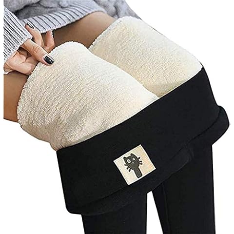 Super Thick Extra Thick Lambswool Leggings Pants, Womens Winter Tight High Waist Leggings, Stretch Velvet Slimming Tights (Color : Black-B, Size : 5XL) Cover
