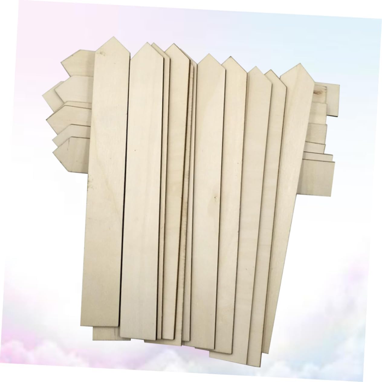 Homoyoyo 100pc Wooden Plant Markers Garden Label Stakes Long Strip Stake Tags Wooden Tags Decorative Garden Signs Outdoor