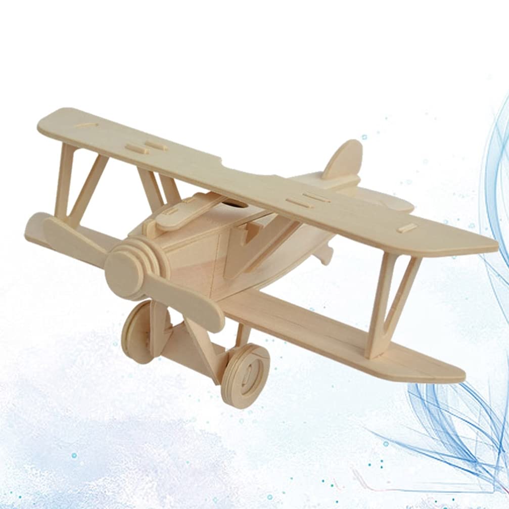 TOYANDONA 3D Wooden Aeroplane Assemble Kit for Kids Educational Plane Model Puzzle Diy Craft Toy for Painting and Creative Play 7.87X8.66X11.81In - Image 2