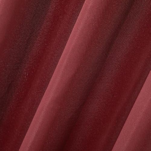 Sunclipse 784857894004 Maroon Embroidered Lattice Sheer And Twill Weave 4 Piece Window Curtain Set,37 Inchx84 Inch thumb #3
