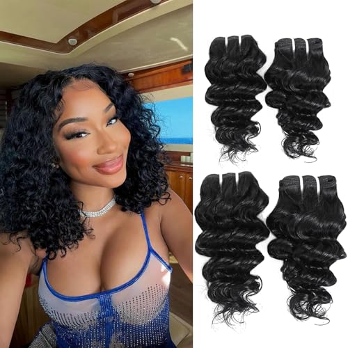 JTdebade Deep Wave Human Hair bundles 10+12 Inch...