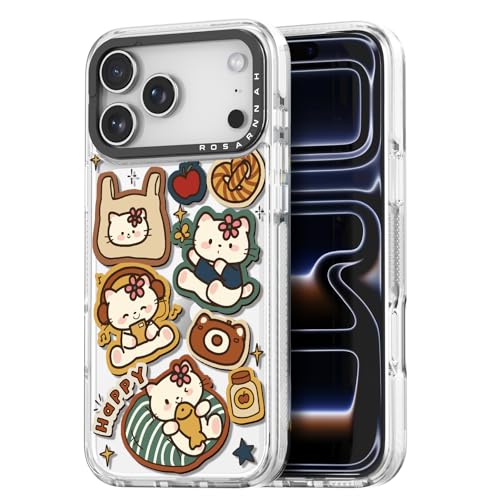 Coque iPhone Pro robuste évite les bris d'écran Rosarnnah chat pailleté