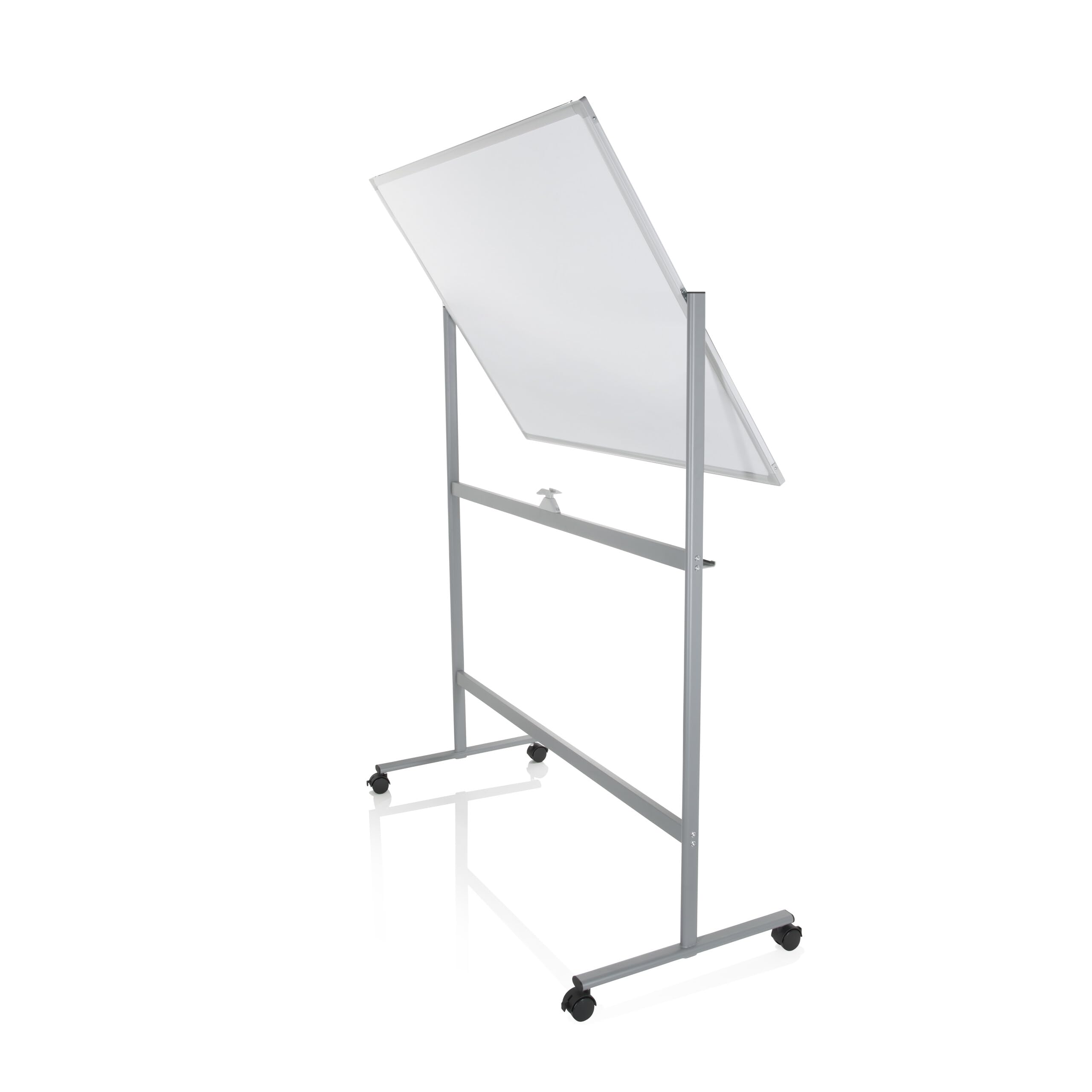 hjh OFFICE 830036 tablica suchościeralna, 90 x 120 cm, mobilna tablica z rolkami, możliwość zapisywania po obu stronach, magnetyczna i zmywalna