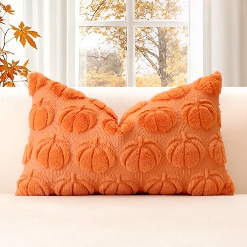 JOTOM Orange Pumpkin Fall Cushion Covers 40x60cm Soft Plush Faux Fur Autumn Thanksgiving Decorative Throw Pillow Covers Pillow Case for Home Bedroom Couch Sofa Decor (Orange) - Cosy Home Interiors JOTOM Orange Pumpkin Fall Cushion Covers 40x60cm Soft Plush Faux Fur Autumn Thanksgiving Decorative Throw Pillow Covers Pillow Case for Home Bedroom Couch Sofa Decor (Orange)