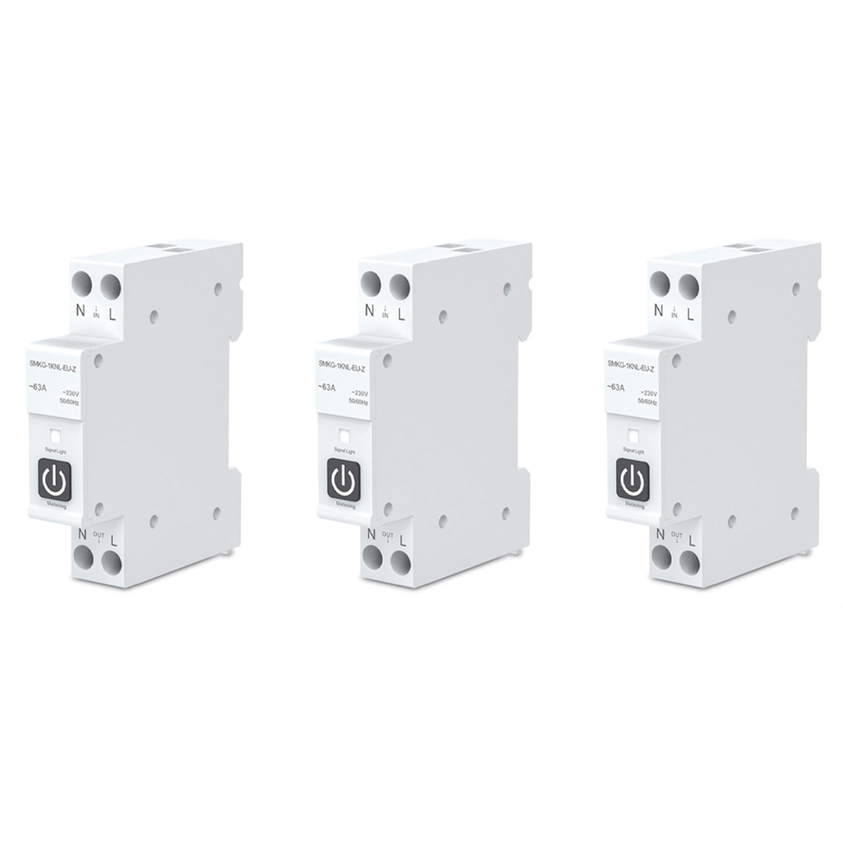 3X TUYA 63A 1P+N Zigbee Inteligentny Wyłącznik Automatyczny z Pomiarem Inteligentny Bezprzewodowy Pilot Zdalnego Sterowania Life Home