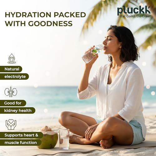 Image of Pluckk 100% Pure and Natural Tender Coconut Water - Pack of 6 (200mL Each) | Enriched with Electrolytes, Vitamins & Minerals | No Added Sugar | No Concentrates | 1200mL